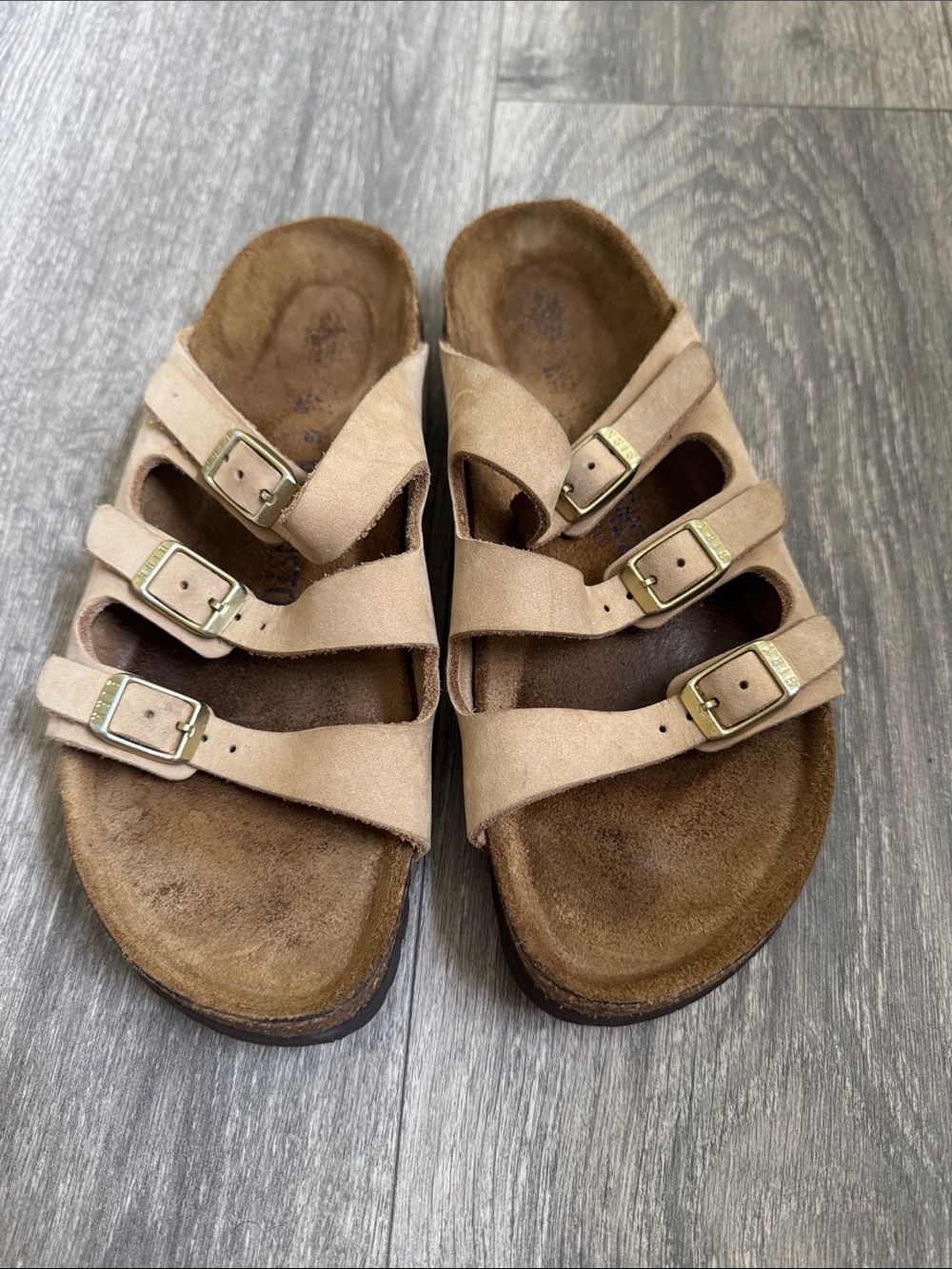 Birkenstock Women’s Triple-Strap Sandals in Light Tan